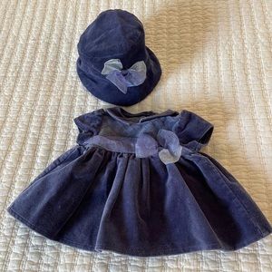 American Girl “Bitty Baby “ Purple Velveteen Dress & Hat